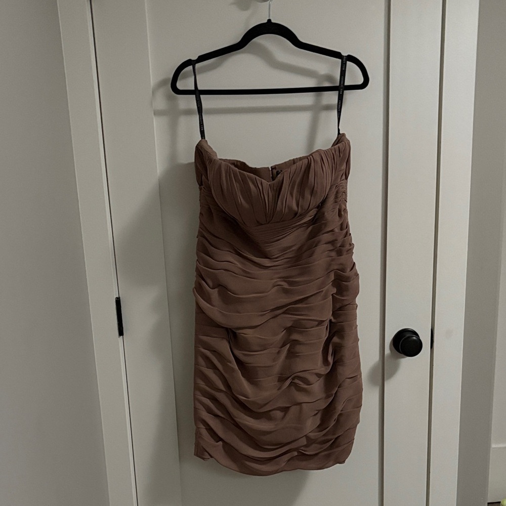 Bill Levkoff Strapless Brown Dress
